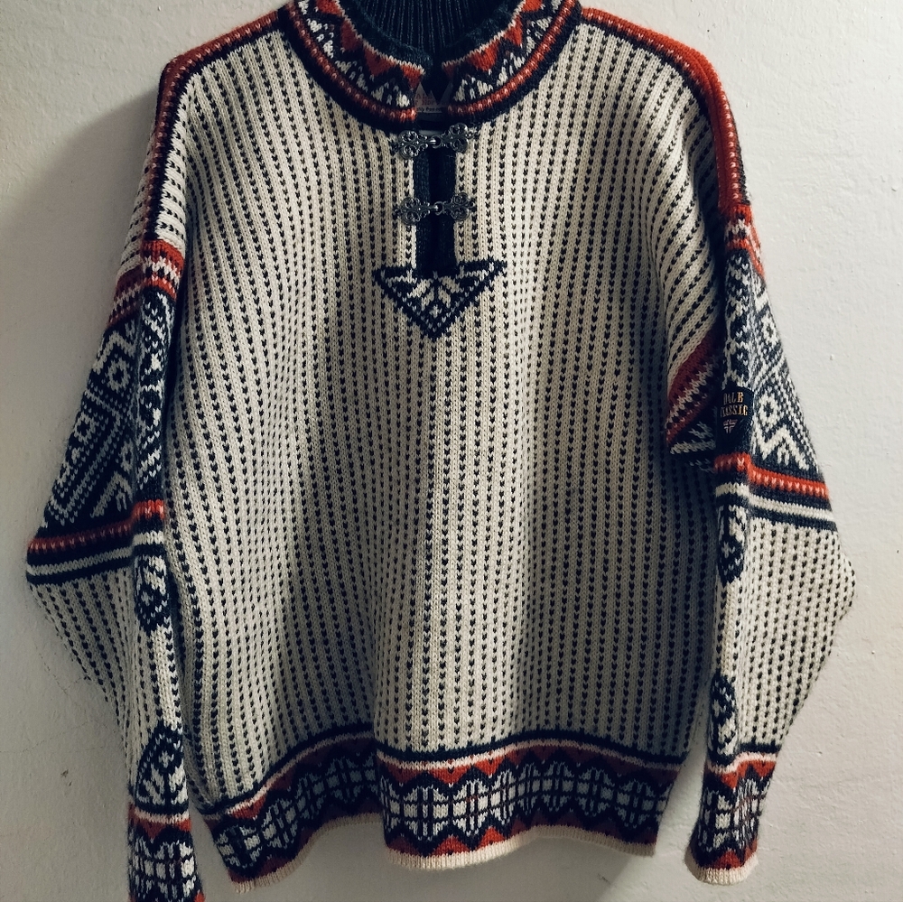Vintage 90s Dale of Norway Wool sweater S Norwegian Men's Nordic sweater - Picture 4 of 9